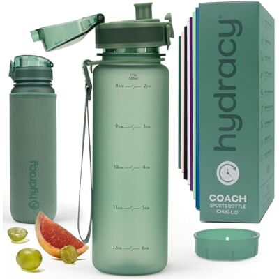 Hydracy Water Bottle with Time Marker 500 ml 17 Oz BPA Free Water Bottle Leak Proof & No Sweat Gym Bottle with Fruit Infuser Strainer Ideal for Fitness or Sports & Outdoors Moonlight Green Sans BPA, étanche,avec suivi de la consommation quotidienne pour Hydracy Water Bottle with Time Marker 500 ml 17 Oz BPA Free Water Bottle Leak Proof & No Sweat Gym Bottle with Fruit Infuser Strainer Ideal for Fitness or Sports & Outdoors Moonlight Green Sans BPA, étanche,avec suivi de la consommation quotidienne pour