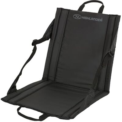 HIGHLANDER Opvouwbare vloermat voor buiten, lichte, gevoerde en draagbare stadionzitting, ideaal voor wandelingen, picknicks, kamperen, wandelen of festivals (zwart) HIGHLANDER Opvouwbare vloermat voor buiten, lichte, gevoerde en draagbare stadionzitting, ideaal voor wandelingen, picknicks, kamperen, wandelen of festivals (zwart)