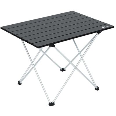 Sportneer Opvouwbare campingtafel van aluminium met zak, gemakkelijk te dragen, opvouwbaar voor picknick, keuken, tuin, wandelen, reizen, zwart, M Sportneer Opvouwbare campingtafel van aluminium met zak, gemakkelijk te dragen, opvouwbaar voor picknick, keuken, tuin, wandelen, reizen, zwart, M