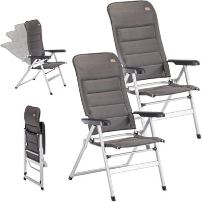 skandika Lepola klapstoel, campingstoel, opvouwbaar, van aluminium, rugleuning in 7 standen verstelbaar, gevoerd, hoge rugleuning, armleuningen, hoofdsteun, campingstoel, tuin (2 stoelen) skandika Lepola klapstoel, campingstoel, opvouwbaar, van aluminium, rugleuning in 7 standen verstelbaar, gevoerd, hoge rugleuning, armleuningen, hoofdsteun, campingstoel, tuin (2 stoelen)