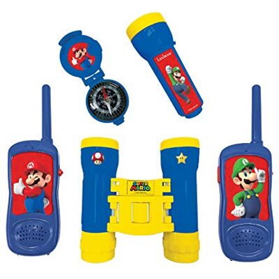 Lexibook , Super Mario Nintendo Brothers RPTW12NI, complete avonturier-set voor kinderen, walkie-talkies tot 120 m, verrekijker, zaklamp, kompas, blauw/geel Walkietalkies, 120 m, verrekijker, zaklamp, kompas, blauw/geel Lexibook , Super Mario Nintendo Brothers RPTW12NI, complete avonturier-set voor kinderen, walkie-talkies tot 120 m, verrekijker, zaklamp, kompas, blauw/geel Walkietalkies, 120 m, verrekijker, zaklamp, kompas, blauw/geel
