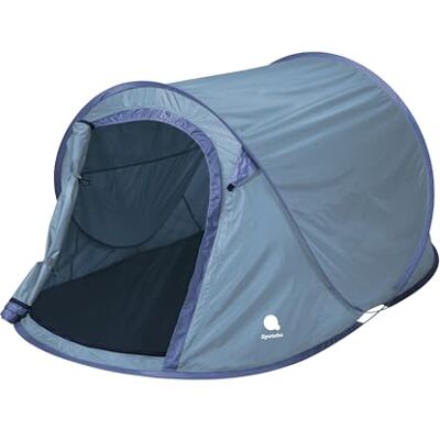 Spetebo Pop-up tent voor 2-3 personen in blauw, groen of zilver, instant tent voor trekking en camping, automatische instant tent met één hand met haringen + waterdichte spantouwen Spetebo Pop-up tent voor 2-3 personen in blauw, groen of zilver, instant tent voor trekking en camping, automatische instant tent met één hand met haringen + waterdichte spantouwen