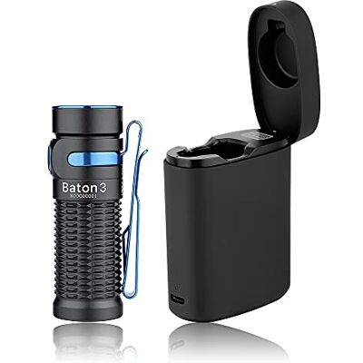 OLIGHT Baton 3 Premium Edition LED EDC zaklamp, 1000 lumen, 160 meter lichtbereik, lichtmodi met timing-functie, oplaadbaar met USB-oplaadkabel, met draadloze oplaadbox, IMR16340 batterij inbegrepen OLIGHT Baton 3 Premium Edition LED EDC zaklamp, 1000 lumen, 160 meter lichtbereik, lichtmodi met timing-functie, oplaadbaar met USB-oplaadkabel, met draadloze oplaadbox, IMR16340 batterij inbegrepen
