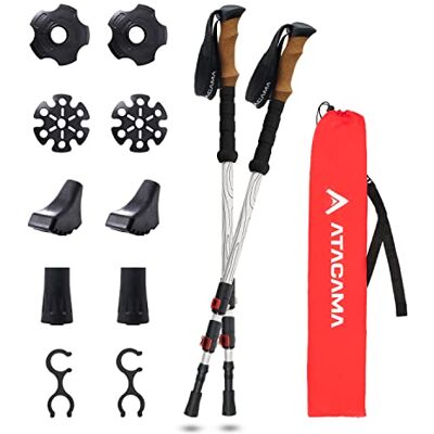 Atacama Telescopische trekkingstokken van aluminium Nordic walking-stokken voor dames en heren, verstelbaar, met rubber voet Instelbare wandelstokken, ultralicht Atacama Telescopische trekkingstokken van aluminium Nordic walking-stokken voor dames en heren, verstelbaar, met rubber voet Instelbare wandelstokken, ultralicht