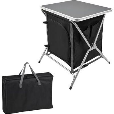Spetebo opvouwbare aluminium campingkast 64 x 60 x 45 cm multifunctionele keukenkast keukenaccessoires Spetebo opvouwbare aluminium campingkast 64 x 60 x 45 cm multifunctionele keukenkast keukenaccessoires