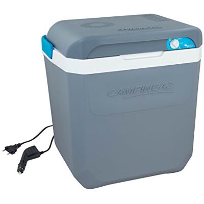 Campingaz Powerbox Plus 28 liter thermo-elektrische koelbox, 12 V en 230 V, voor 8 flessen van 1,5 liter voor auto en camping, met uv-bescherming, inhoud 28 liter, blauw Campingaz Powerbox Plus 28 liter thermo-elektrische koelbox, 12 V en 230 V, voor 8 flessen van 1,5 liter voor auto en camping, met uv-bescherming, inhoud 28 liter, blauw