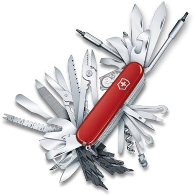 Victorinox , Swiss Champ XXL zakmes 91 mm rood (73 functies, lemmet, gekarteld lemmet) Victorinox , Swiss Champ XXL zakmes 91 mm rood (73 functies, lemmet, gekarteld lemmet)