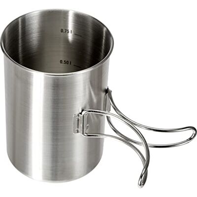 Tatonka Mok van 850 ml, roestvrijstalen mok met inklapbare handgrepen en volumeregeling, compatibel met Nalgene Weithals 1 liter Tatonka Mok van 850 ml, roestvrijstalen mok met inklapbare handgrepen en volumeregeling, compatibel met Nalgene Weithals 1 liter