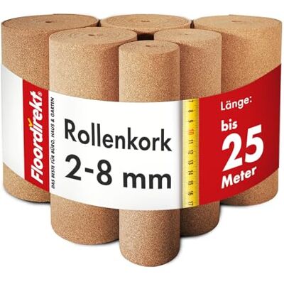 Floordirekt Kurk op rol, natuurlijke isolerende onderlaag, veelzijdig, geluids- en warmte-isolerend, verkrijgbaar in verschillende diktes en lengtes (6 mm, 100 x 50 cm) Floordirekt Kurk op rol, natuurlijke isolerende onderlaag, veelzijdig, geluids- en warmte-isolerend, verkrijgbaar in verschillende diktes en lengtes (6 mm, 100 x 50 cm)