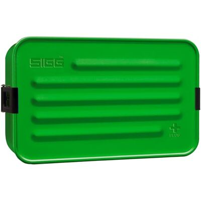 Sigg Metal Box Plus L Lunchbox, groen, 1,2 l, moderne bentobox met geïntegreerd siliconen bord, lichte lunchbox met vakken Sigg Metal Box Plus L Lunchbox, groen, 1,2 l, moderne bentobox met geïntegreerd siliconen bord, lichte lunchbox met vakken