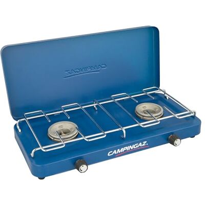 Campingaz Camingaz, Base Camp Lid, compact campingkooktoestel met deksel, verschillende kookmogelijkheden met 2 platen, gasfornuis met 2 vlammen met vermogen, 2 x 1.600 W voor kamperen of festivals, blauw Campingaz Camingaz, Base Camp Lid, compact campingkooktoestel met deksel, verschillende kookmogelijkheden met 2 platen, gasfornuis met 2 vlammen met vermogen, 2 x 1.600 W voor kamperen of festivals, blauw