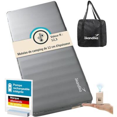 skandika Easy 3D Premium Flex Luchtmatras voor 1/2 personen, met/zonder USB-C-pomp, met/zonder hoes, max. 150/300 kg, camping, luchtbed (Flex Single) skandika Easy 3D Premium Flex Luchtmatras voor 1/2 personen, met/zonder USB-C-pomp, met/zonder hoes, max. 150/300 kg, camping, luchtbed (Flex Single)