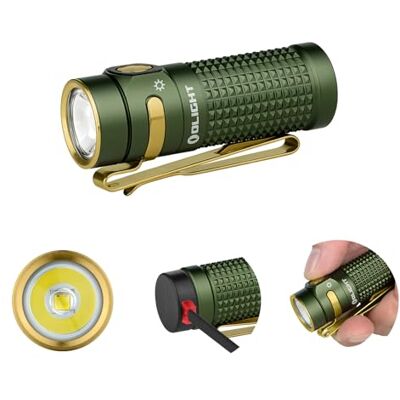 OLIGHT Baton 4 led-zaklamp, oplaadbaar, hoog vermogen, 1300 lumen, 170 m, mini-zaklamp, waterdicht, voor camping, noodreizen, groen OLIGHT Baton 4 led-zaklamp, oplaadbaar, hoog vermogen, 1300 lumen, 170 m, mini-zaklamp, waterdicht, voor camping, noodreizen, groen