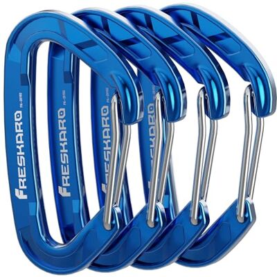 FresKaro Wiregate karabijnhaken, 4 stuks, 15 kN, robuuste karabijnhaken, EDC-accessoireclip, niet geschikt voor klimmen, groot, licht, voor wandelen, kamperen, vissen, outdoor, rugzak FresKaro Wiregate karabijnhaken, 4 stuks, 15 kN, robuuste karabijnhaken, EDC-accessoireclip, niet geschikt voor klimmen, groot, licht, voor wandelen, kamperen, vissen, outdoor, rugzak