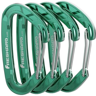 FresKaro Wiregate karabijnhaken, 4 stuks, 15 kN, robuuste karabijnhaken, EDC-accessoireclip, niet geschikt voor klimmen, groot, licht, voor wandelen, kamperen, vissen, outdoor, rugzak FresKaro Wiregate karabijnhaken, 4 stuks, 15 kN, robuuste karabijnhaken, EDC-accessoireclip, niet geschikt voor klimmen, groot, licht, voor wandelen, kamperen, vissen, outdoor, rugzak