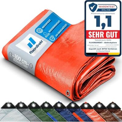 Floordirekt Afdekzeil, zeildoek, beschermend zeil, bootzeil, tentzeil voor camping en outdoor, waterdicht, met ringen, verschillende maten en kleuren, 2 x 3 m, 6 m², 80 g/m² Floordirekt Afdekzeil, zeildoek, beschermend zeil, bootzeil, tentzeil voor camping en outdoor, waterdicht, met ringen, verschillende maten en kleuren, 2 x 3 m, 6 m², 80 g/m²