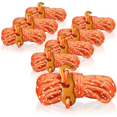 com-four ® 8 x scheerlijnen, elk 4 m voor de camping, reflecterend in oranje Tentkoord met aluminium gesp, spankoord, campingkoord, touwspanner, tenttouw com-four ® 8 x scheerlijnen, elk 4 m voor de camping, reflecterend in oranje Tentkoord met aluminium gesp, spankoord, campingkoord, touwspanner, tenttouw