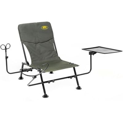 Lineaeffe Visstoel met accessoires, robuust frame, hengelsteunen, bekleding, verstelbare poten, voederplaat, groen, nylon, outdoor, perfect voor witvissen, Lineaeffe Visstoel met accessoires, robuust frame, hengelsteunen, bekleding, verstelbare poten, voederplaat, groen, nylon, outdoor, perfect voor witvissen,