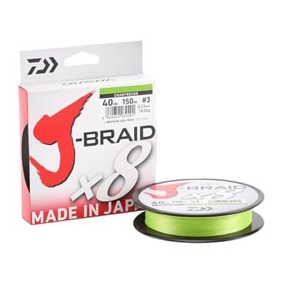 Daiwa J-Braid 8 Braid 300 m Chartreuse gevlochten vislijn Daiwa J-Braid 8 Braid 300 m Chartreuse gevlochten vislijn