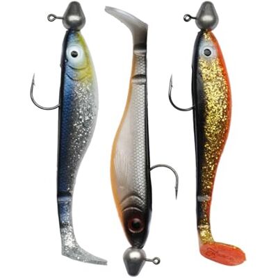 Abu Svartzonker McPrey Prerigged rubberen vis met jigkop snoekbaars, baars, baars vissen Abu Svartzonker McPrey Prerigged rubberen vis met jigkop snoekbaars, baars, baars vissen