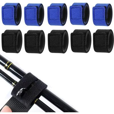 ZHjuju 10 stuks elastische hengelriemen met klittenbandsluiting, hengelriemen om te binden voor groepen, vishengels, badmintonrackets ZHjuju 10 stuks elastische hengelriemen met klittenbandsluiting, hengelriemen om te binden voor groepen, vishengels, badmintonrackets