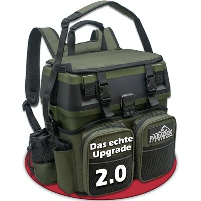Paradox Fishing Multifunctionele vismand, visrugzak, visrugzak met zitting, veel ruimte voor visaccessoires, zwart/rood, 39 x 36 x 22 cm, visrugzak (zwart/groen) Paradox Fishing Multifunctionele vismand, visrugzak, visrugzak met zitting, veel ruimte voor visaccessoires, zwart/rood, 39 x 36 x 22 cm, visrugzak (zwart/groen)