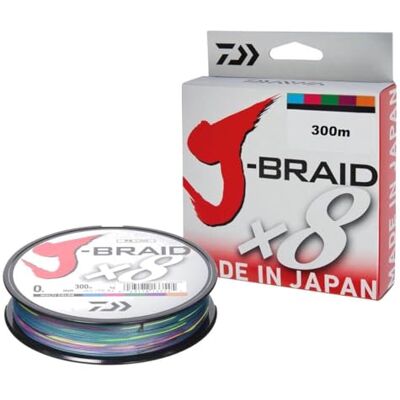 Daiwa J-Braid 8 Braid 8 Braid 300 m Multi kleuren, gevlochten vislijn Daiwa J-Braid 8 Braid 8 Braid 300 m Multi kleuren, gevlochten vislijn