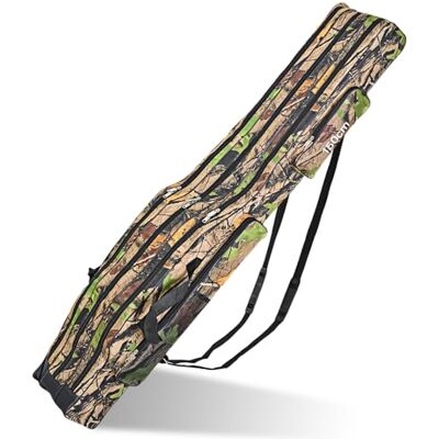 BORDEAG Hengeltas met 3 vakken, 150 cm, opvouwbare hengeltas (grote boomkleur), grote boomkleur, vistas BORDEAG Hengeltas met 3 vakken, 150 cm, opvouwbare hengeltas (grote boomkleur), grote boomkleur, vistas