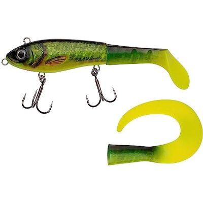 Abu Svartzonker McHybride Aaas, snoekaas, Swimbait hybride lok, hard lichaam en zachte peddel Abu Svartzonker McHybride Aaas, snoekaas, Swimbait hybride lok, hard lichaam en zachte peddel