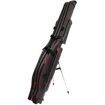 Generic Mikado Harde hengelhoes met 3 vakken en standaard, zwart, 150 cm / 3 vakken / UWD-06-150-3-GY, sportief Generic Mikado Harde hengelhoes met 3 vakken en standaard, zwart, 150 cm / 3 vakken / UWD-06-150-3-GY, sportief