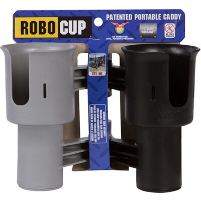 Robo Cup RoboCup bekerhouder voor dranken, vishengel, boot, strandstoel, golfwagen, rolstoel, drumsticks, microfoon, grijs en zwart Robo Cup RoboCup bekerhouder voor dranken, vishengel, boot, strandstoel, golfwagen, rolstoel, drumsticks, microfoon, grijs en zwart
