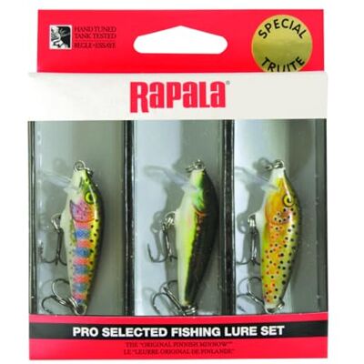 Rapala Forelset met 3 aas Assortiment aasset ideaal voor forel en baars gevarieerde zwemmen zoet water gemaakt in Estland Rapala Forelset met 3 aas Assortiment aasset ideaal voor forel en baars gevarieerde zwemmen zoet water gemaakt in Estland