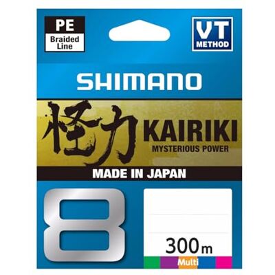 Shimano Kairiki 8, 300 meter, meerkleurig, gevlochten visdraad, 59WPLA68R2 Shimano Kairiki 8, 300 meter, meerkleurig, gevlochten visdraad, 59WPLA68R2