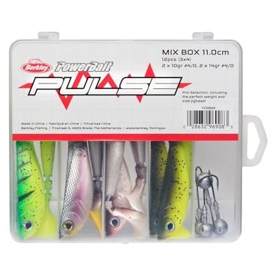 Berkley Pulse Shad Zacht rubberen visaas en jigkophaken Paddle Tail Soft Baits set met op gewicht afgestemde haken voor snoek, baars, snoekbaars Berkley Pulse Shad Zacht rubberen visaas en jigkophaken Paddle Tail Soft Baits set met op gewicht afgestemde haken voor snoek, baars, snoekbaars