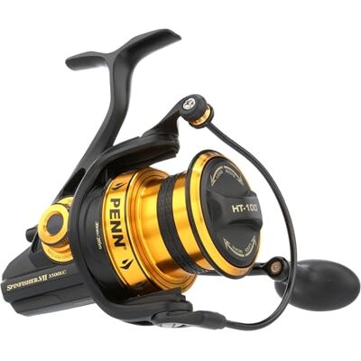 Penn Spinfisher VII Moulinet de pêche en mer avec étanchéité IPX5 et CNC pour pêche en mer et pêche en mer en mer et pêche sur rocher, plusieurs tailles, noir et doré Penn Spinfisher VII Moulinet de pêche en mer avec étanchéité IPX5 et CNC pour pêche en mer et pêche en mer en mer et pêche sur rocher, plusieurs tailles, noir et doré
