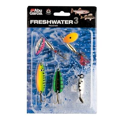 Abu Zoetwater Mix 3 Premium Kunstaasassortiment voor het vissen op forel en baars Inclusief spinners, lepels en zacht aas Complete zoetwaterviskit, Assorti Gevarieerd Abu Zoetwater Mix 3 Premium Kunstaasassortiment voor het vissen op forel en baars Inclusief spinners, lepels en zacht aas Complete zoetwaterviskit, Assorti Gevarieerd