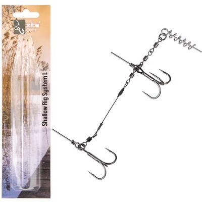 Zite Fishing Shallow Rig snoeksysteem maat L 13 cm Big Bait gebruiksklaar drievoudig systeem voor roofvissen angsthaak plat watersysteem rubberen vis Zite Fishing Shallow Rig snoeksysteem maat L 13 cm Big Bait gebruiksklaar drievoudig systeem voor roofvissen angsthaak plat watersysteem rubberen vis