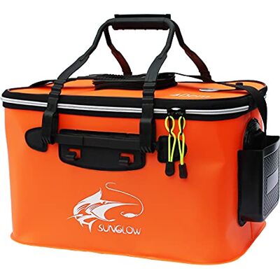 MMSGA Opvouwbare draagbare visaas emmer Multifunctionele container voor levend visaas EVA outdoor vistas en beschermende emmer voor vissen (oranje, 23 l) MMSGA Opvouwbare draagbare visaas emmer Multifunctionele container voor levend visaas EVA outdoor vistas en beschermende emmer voor vissen (oranje, 23 l)