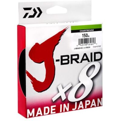 Daiwa J-Braid 8 Braid 150 m donkergroen gevlochten vislijn Chartreuse, DM: 0,06 mm Daiwa J-Braid 8 Braid 150 m donkergroen gevlochten vislijn Chartreuse, DM: 0,06 mm