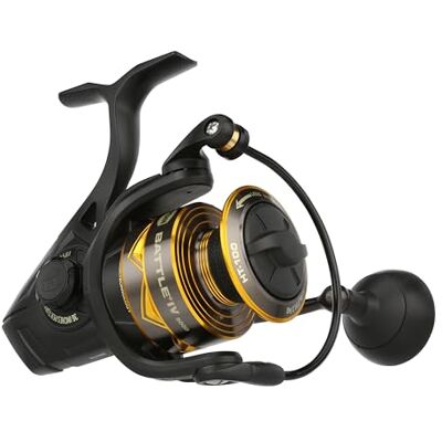 Penn Battle® IV Spinning Reel, Zoutwater Schroef Zeevis Kunstaas Aas, Bass, Pollack, Kabeljauw, Makreel, Wrasse, Aluminium Spoel, Robuust Ambidexter 5000 Reel Maat 5,6:1 Snelling Zwart, Goud Rook Penn Battle® IV Spinning Reel, Zoutwater Schroef Zeevis Kunstaas Aas, Bass, Pollack, Kabeljauw, Makreel, Wrasse, Aluminium Spoel, Robuust Ambidexter 5000 Reel Maat 5,6:1 Snelling Zwart, Goud Rook
