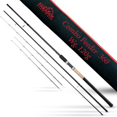 Paradox Fishing Method Feeder hengel 3,3 m Wg. 90 g I 3,6 m 120 g I hengel met voedermand Paradox Fishing Method Feeder hengel 3,3 m Wg. 90 g I 3,6 m 120 g I hengel met voedermand