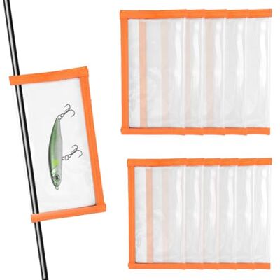 HuhWafee Visaas-verpakking van pvc, transparant, gemakkelijk schoon te maken, duurzaam, 2 maten, visaccessoires, voor vissers (oranje) HuhWafee Visaas-verpakking van pvc, transparant, gemakkelijk schoon te maken, duurzaam, 2 maten, visaccessoires, voor vissers (oranje)