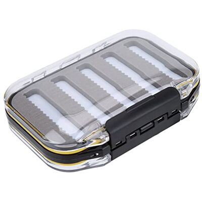 TOPINCN Vliegen Vissen Vliegen Kit Vliegen Lure Box Dubbele Zijkant Plastic Aas Doos Schuim Gewatteerd Kunstaas Houder Case Accessoires (Jag Shape-Zwart) TOPINCN Vliegen Vissen Vliegen Kit Vliegen Lure Box Dubbele Zijkant Plastic Aas Doos Schuim Gewatteerd Kunstaas Houder Case Accessoires (Jag Shape-Zwart)