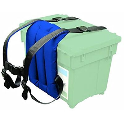 Shakespeare Sherpa-riem met rugleuning voor het dragen van een visbox, blauw, groene doos, apart verkrijgbaar Shakespeare Sherpa-riem met rugleuning voor het dragen van een visbox, blauw, groene doos, apart verkrijgbaar