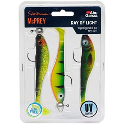 Abu Svartzonker McPrey Prerigged rubberen vis met jigkop snoekbaars, baars, baars vissen Abu Svartzonker McPrey Prerigged rubberen vis met jigkop snoekbaars, baars, baars vissen