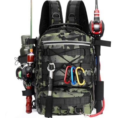 Luckits Visrugzak, waterdichte en ademende tas voor visuitrusting, wandelen, jagen, kamperen, sport, groen Luckits Visrugzak, waterdichte en ademende tas voor visuitrusting, wandelen, jagen, kamperen, sport, groen