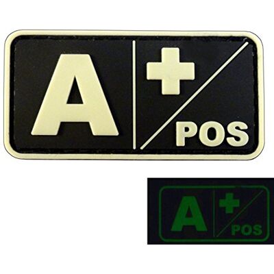 LEGEEON 2AFTER1 Glow in The Dark A POS Blood Type Moraal Tactical PVC Rubber 3D Hook Patch LEGEEON 2AFTER1 Glow in The Dark A POS Blood Type Moraal Tactical PVC Rubber 3D Hook Patch