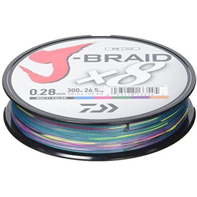 Daiwa J-Braid 8 Braid 8 Braid 300 m Multi kleuren, gevlochten vislijn Daiwa J-Braid 8 Braid 8 Braid 300 m Multi kleuren, gevlochten vislijn