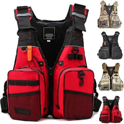XNEOPP Swimming Vest Outdoor Fishing Safety Jacket Lightweight Adjustable Buoyancy Aid Boating Kayaking Surfing Water Sports Canoeing Rafting Sailing Adult Safety Gear Equipment(Red) XNEOPP Swimming Vest Outdoor Fishing Safety Jacket Lightweight Adjustable Buoyancy Aid Boating Kayaking Surfing Water Sports Canoeing Rafting Sailing Adult Safety Gear Equipment(Red)