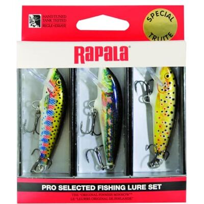 Rapala Forelset met 3 aas Assortiment aasset ideaal voor forel en baars gevarieerde zwemmen zoet water gemaakt in Estland Rapala Forelset met 3 aas Assortiment aasset ideaal voor forel en baars gevarieerde zwemmen zoet water gemaakt in Estland
